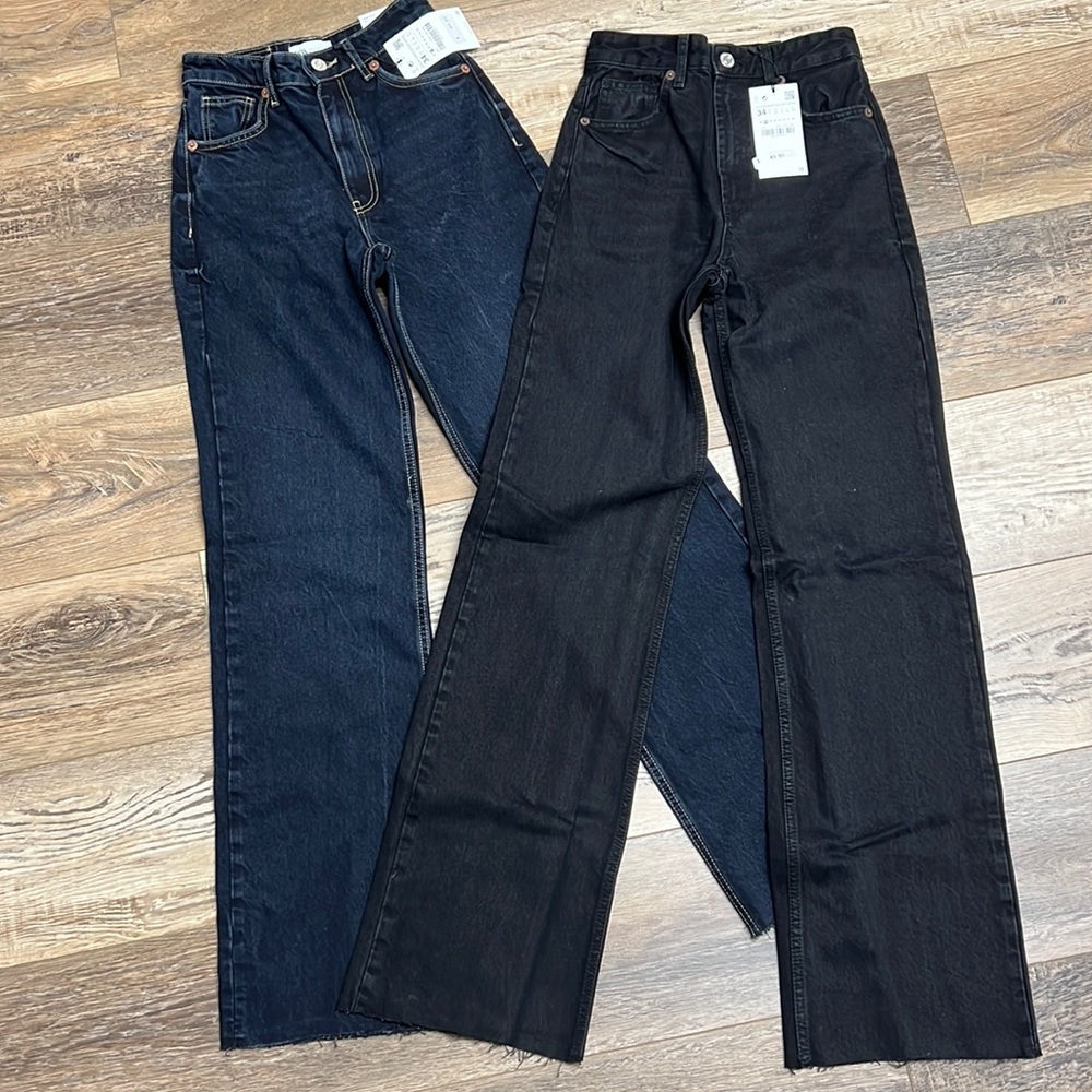 Zara high waist straight leg jeans size 2